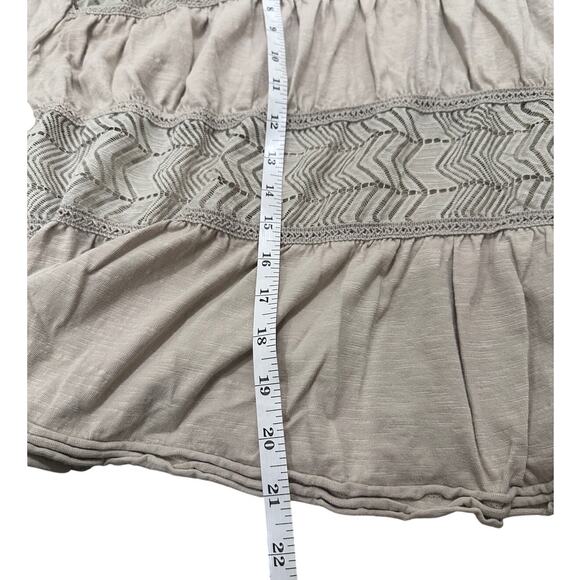 We The Free Shirred To Perfection Tee Light Taupe Babydoll Slouchy Boho, size S - Picture 5 of 7